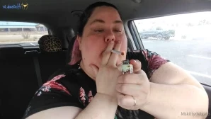 Mskittydelgato - Car smoking burps tummy rumbling and even a fart