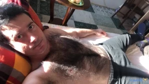 Veryhairyman888 - I cum on my hairy belly and face reaction 