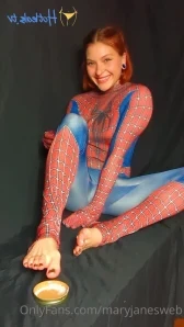 Maryjanesweb - Stretches at the gym low floor POV