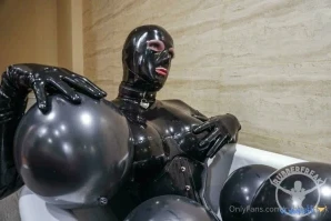 Rubberfreak - It was pretty hot and humid last night so I was sweating