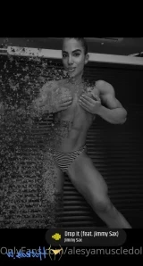 Alesyamuscledoll - Even the pink panther takes a shower