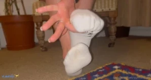 Gymfeetgirl - Sweaty socks after the gym shoes off in the women s