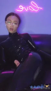 Camieminx - Latex Hood and Corset Self Fucking Till a burst of sweet