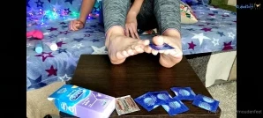 Moudenfeet - Condom play who knows where it will end up on your dick