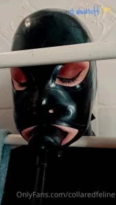 Collaredfeline - 15 UNCUT minutes of -Drooling -Bondage -Edging -Latex