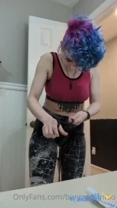 Bunnyyojimbo - A little sneak peek of my harness goth geek gamer