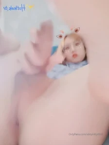 Abbykitty0606 - So excited stroking my girl dick on the stairs